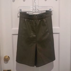 Est. 1946 Green Faux Leather Shorts